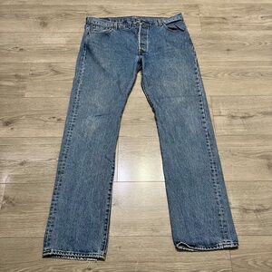Levi's 501 Men's Denim Blue Jeans Button Fly Straight Leg W36 L34